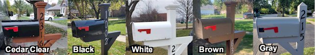 Cedar mailbox post color options
