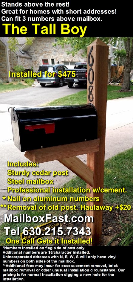 Tall Boy Mailbox and post