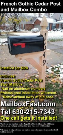 Cedar French Gothic Mailbox Post