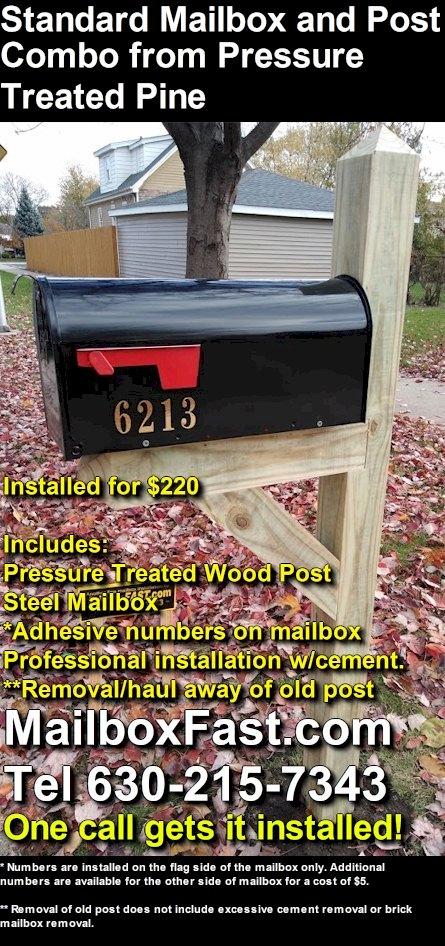standard mailbox and post pine