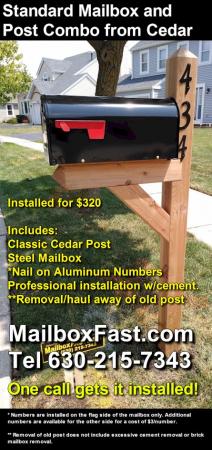 Standard Mailbox and Post from Cedar